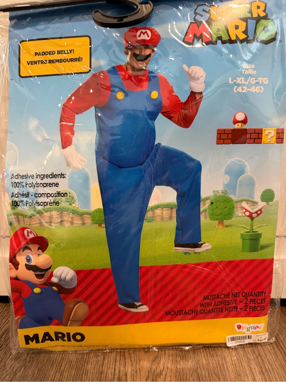 Nintendo Mario Costume in Blue and Red with Yellow Accents